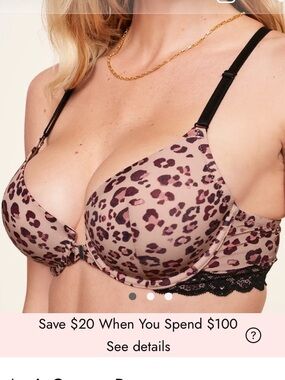 34DDD Front-Close Racerback Leopard Print Underwire Bra